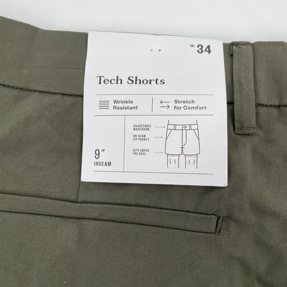 Men's Goodfellow & Co  9" Inseam Tech Shorts - Olive - Multiple Sizes - Picture 3 of 4